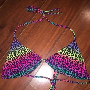 NWOT Victoria Secret Cheetah Rainbow Bikini Top